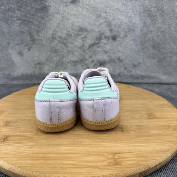 Adidas Samba Shoes Kids Size 13K Purple Mint White Gum Classic Leather IE8847 - Picture 5 of 10